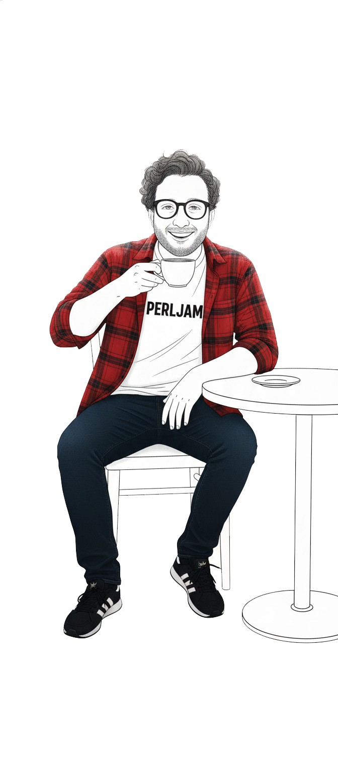 Profesor con café